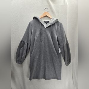 NWT Laundry by Shelli Segal Neiman Marcus Gray Sweat Shirt Hooded $59 Dress Sz-S
